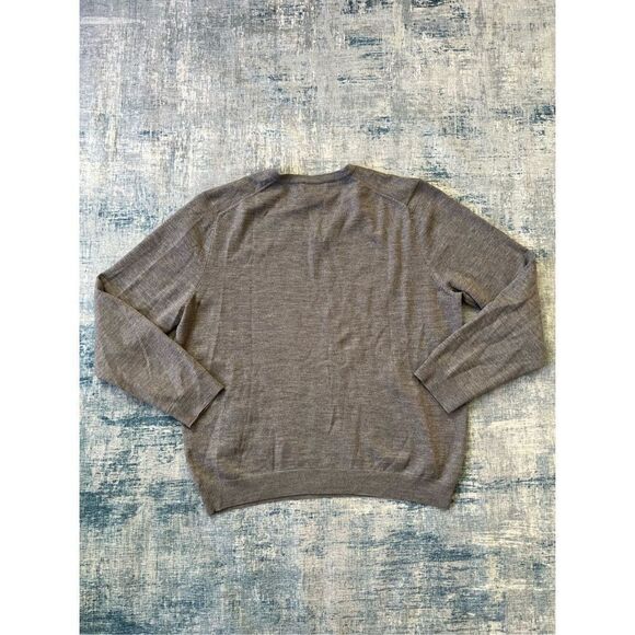 Brooks Brothers 346 Gray Extra Fine Merino Wool Sweater Mens Large - Picture 2 of 5
